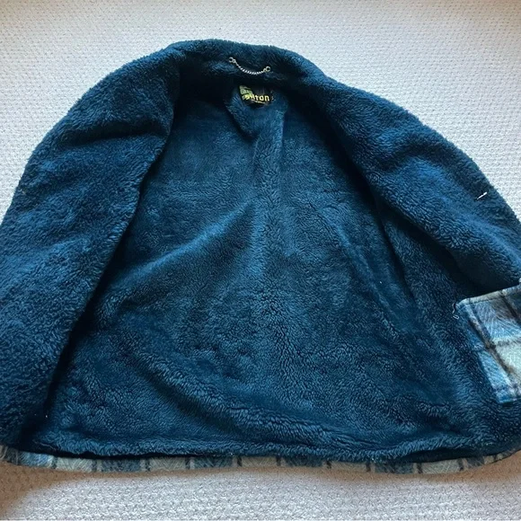 Vintage 60s Silton California Blue Plaid Mohair Bomber Jacket Fur 44 Western